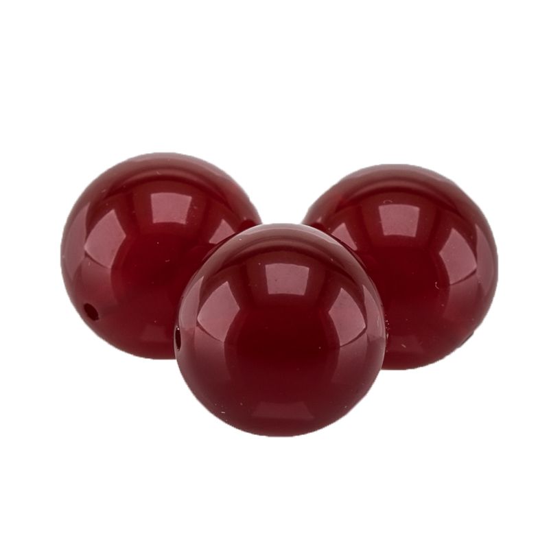 14mm Roundbead in fire brick red Opal