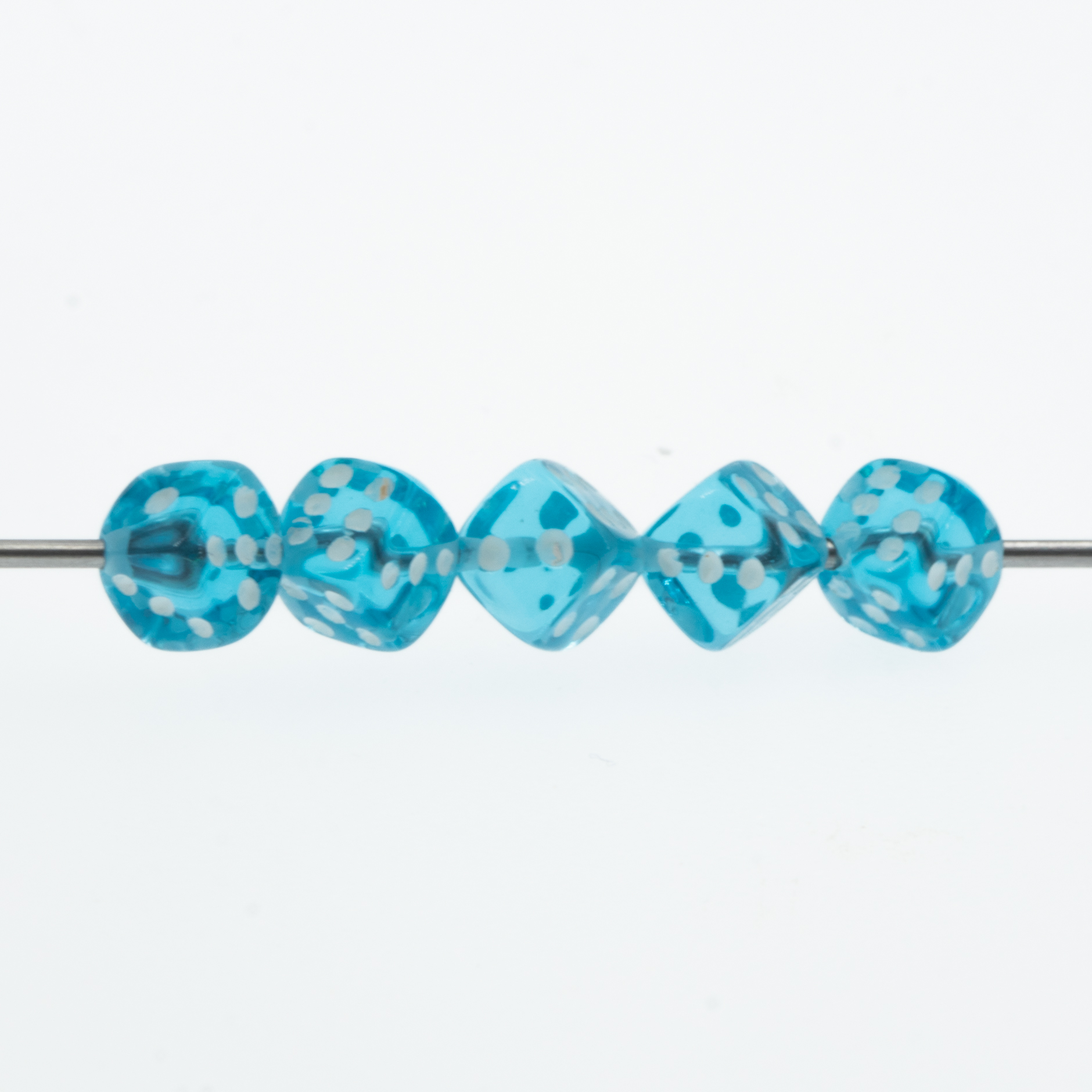  5mm Dice bead - light turqoise Translucent, in