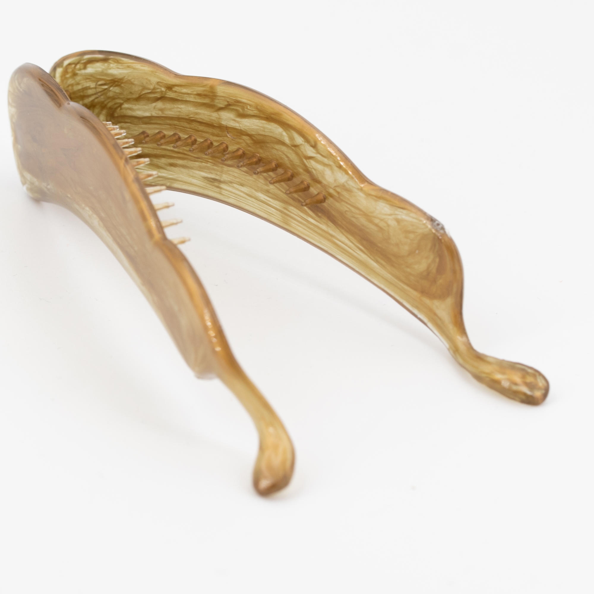 10cm Bananenspange in pudergold Marmor, Seide, Transparent, medium