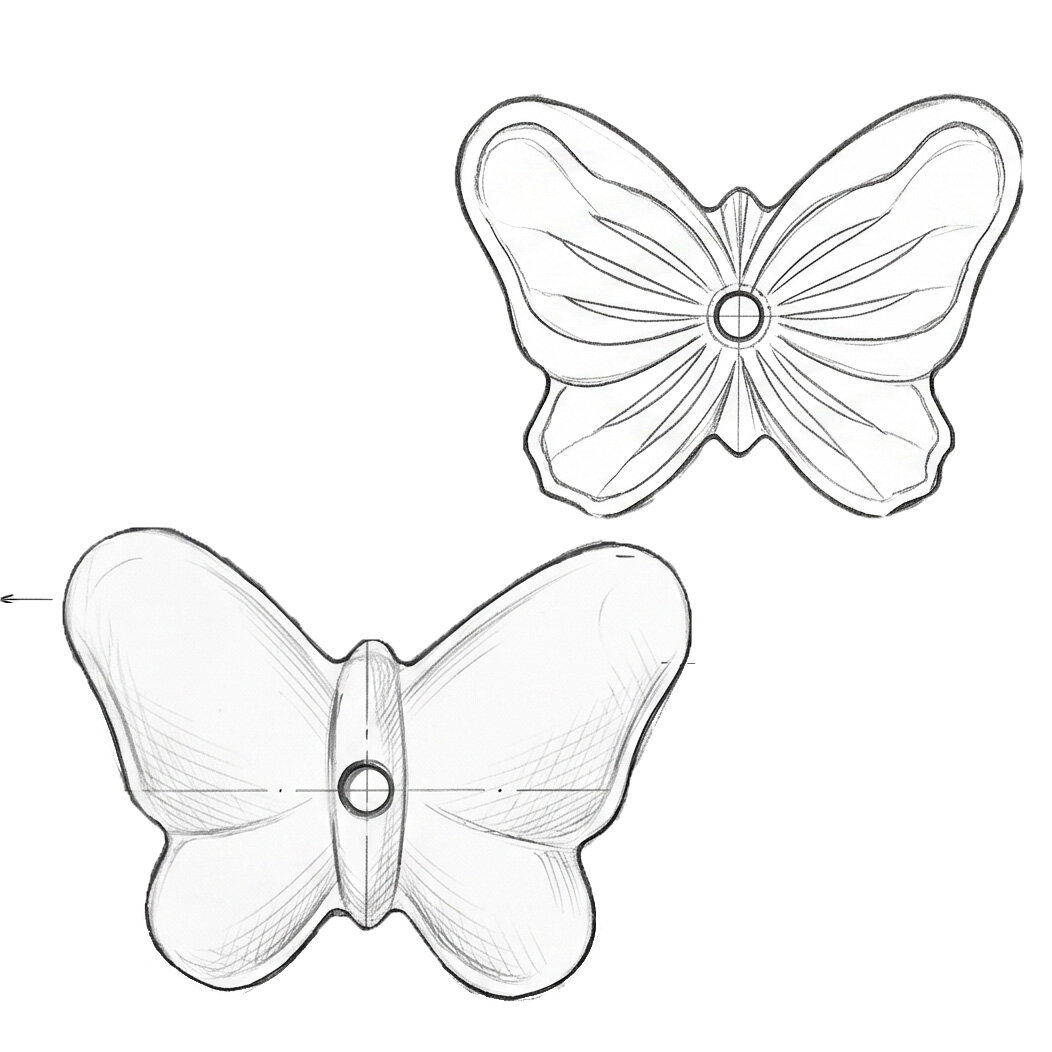 Schmetterling Perle in champagner