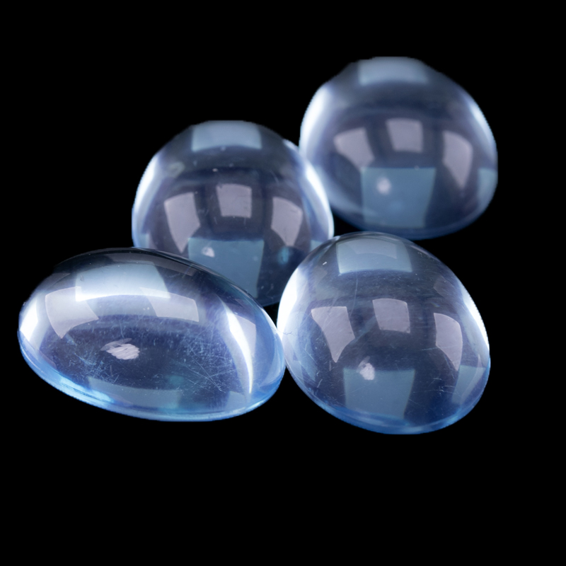14x10 Cabochon oval - Luftbad blau Transparent