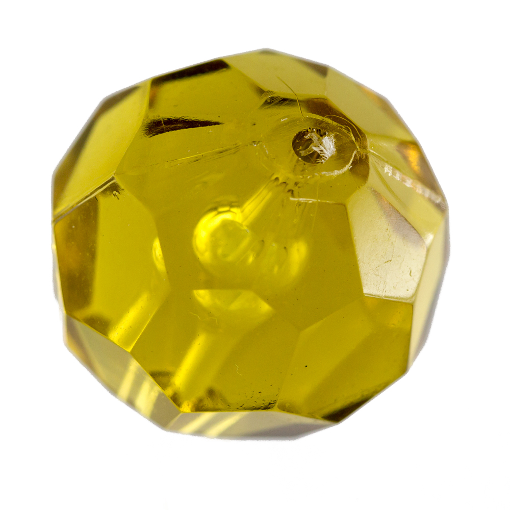 20mm  facettierte Rundperle in  honigbraun Transparent
