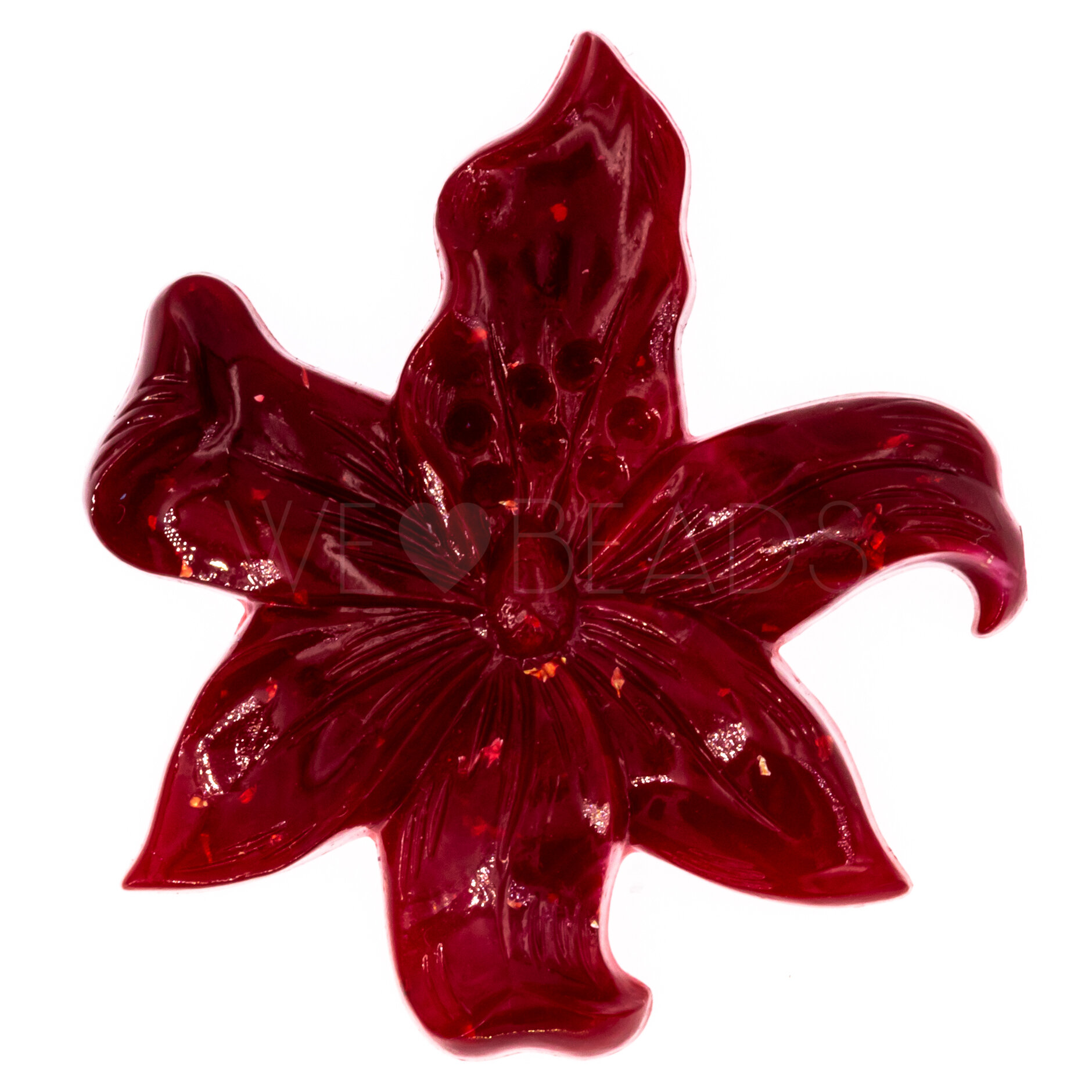49mm Cabochon Blume in rot