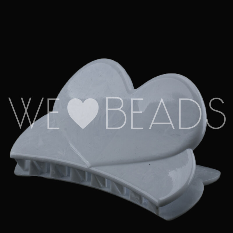 Herz Haarspange in weiss Large