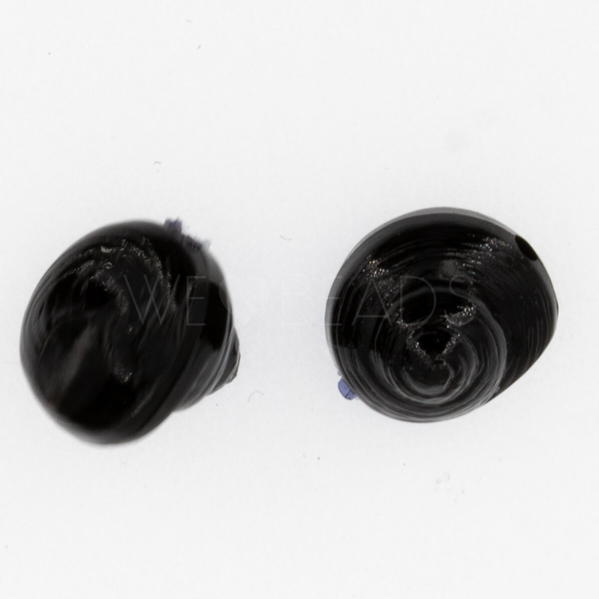 9mm Muschel Perle in schwarz