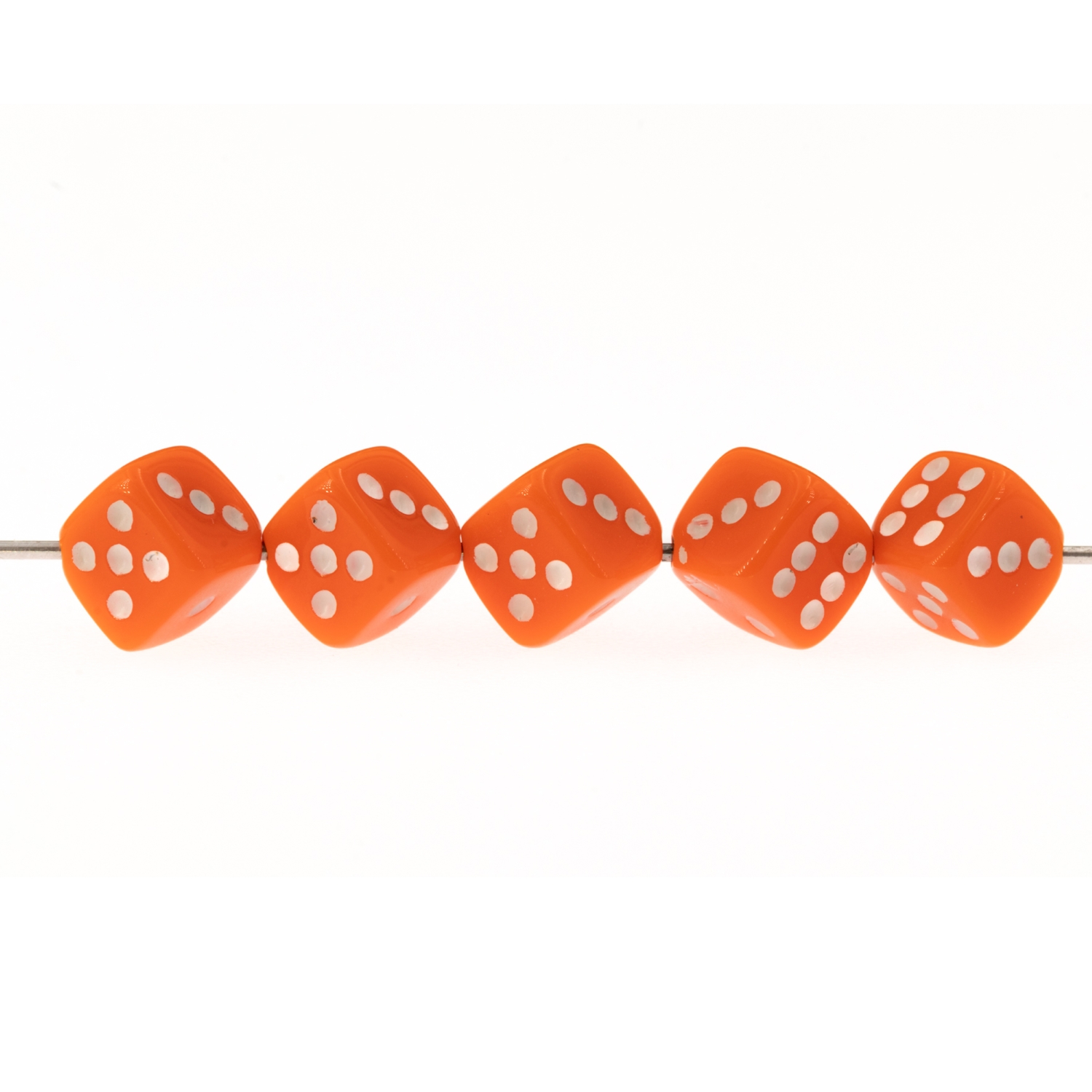 8mm Würfelperle  - Orange  Satt, 