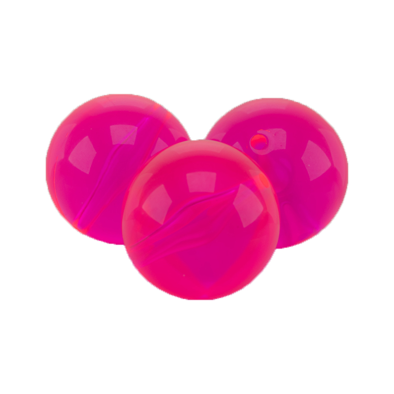 30mm Roundbead in raspberry pink neon Translucent