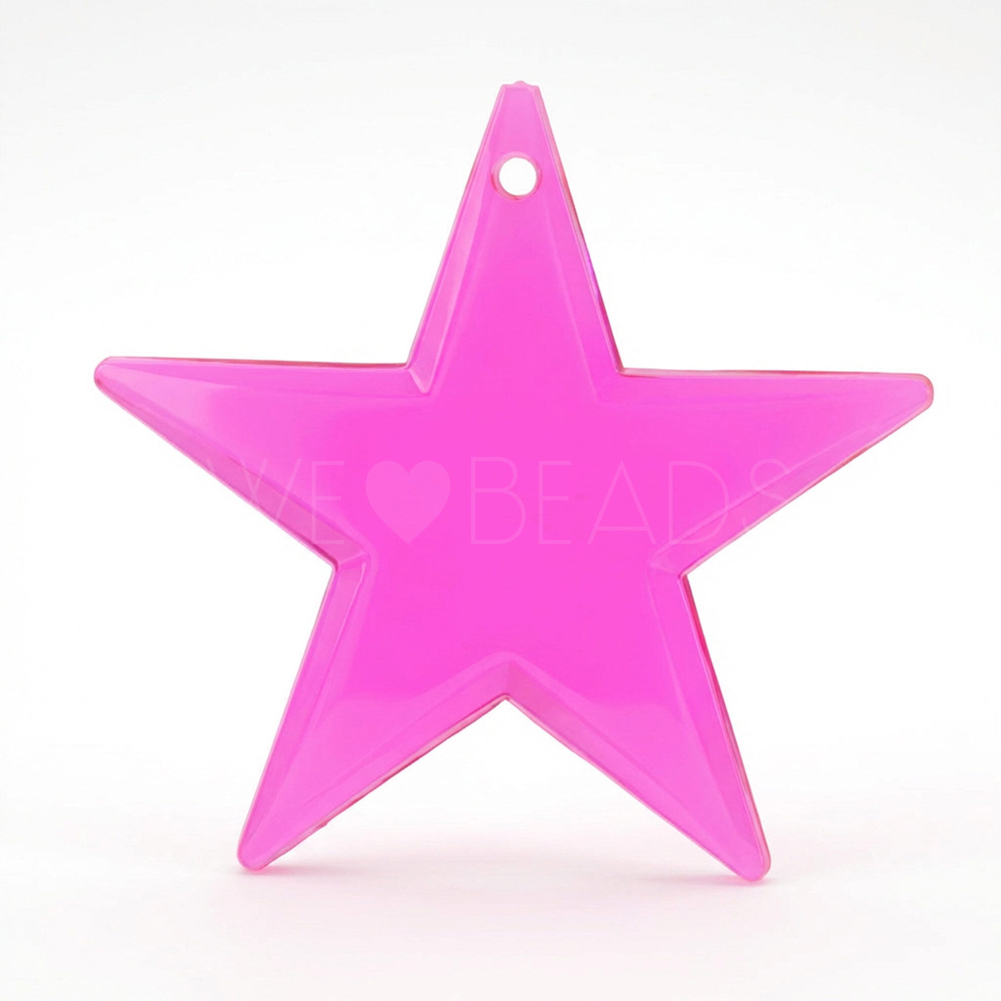 33mm Stern Anhänger in neon pink