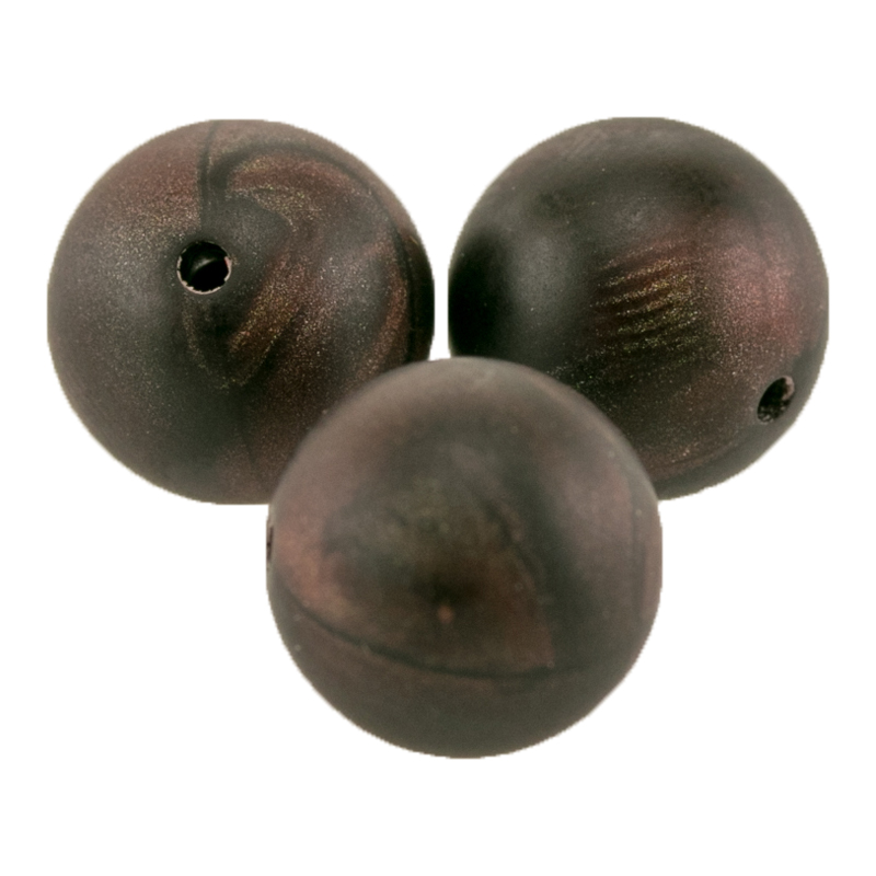 10mm Roundbead in Radiant Mahagoni brown  Frosted Silk
