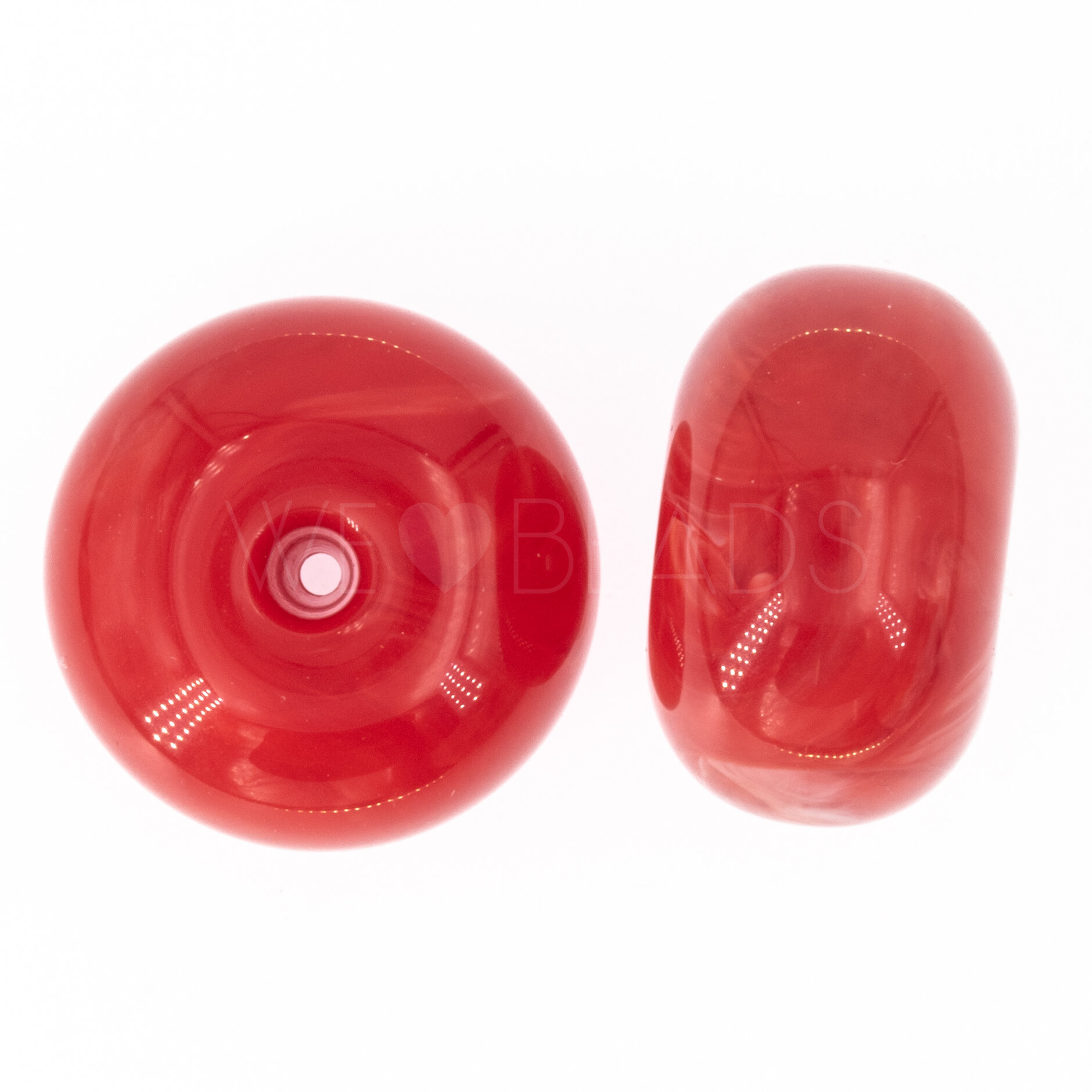 26mm Donut Beads in carmine red