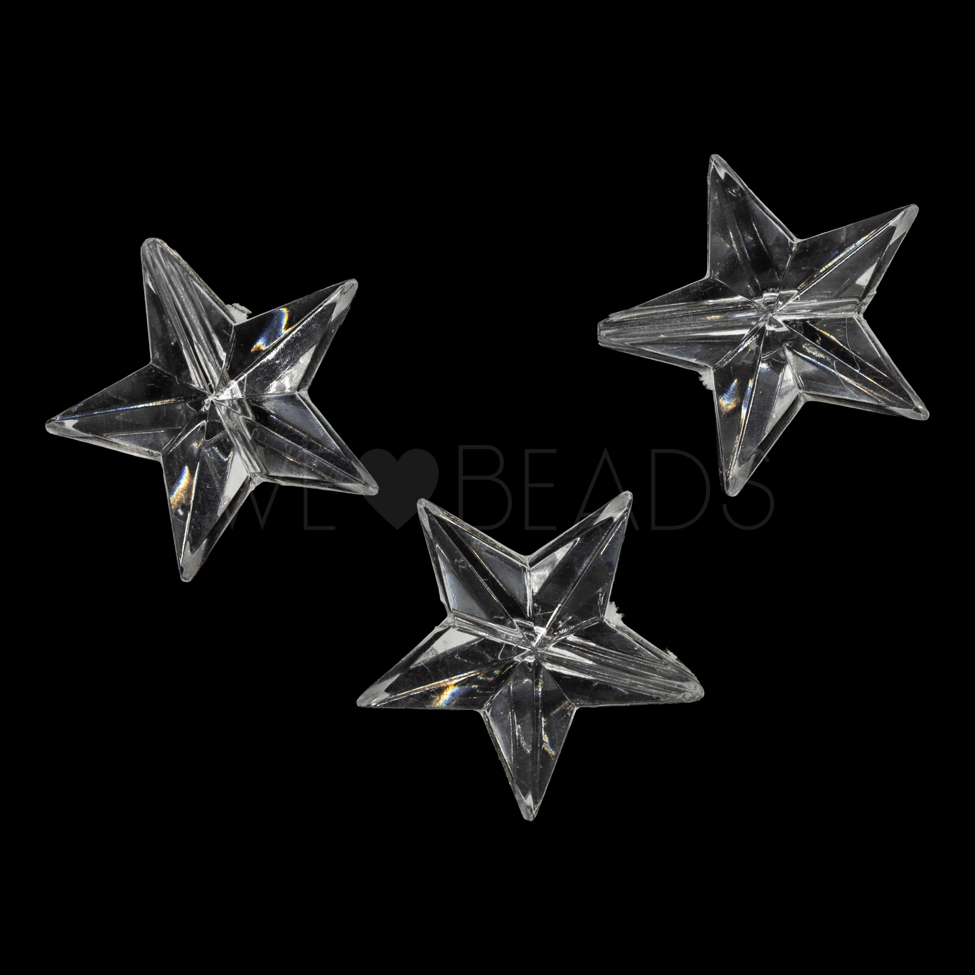 14mm Star Beads in crystal