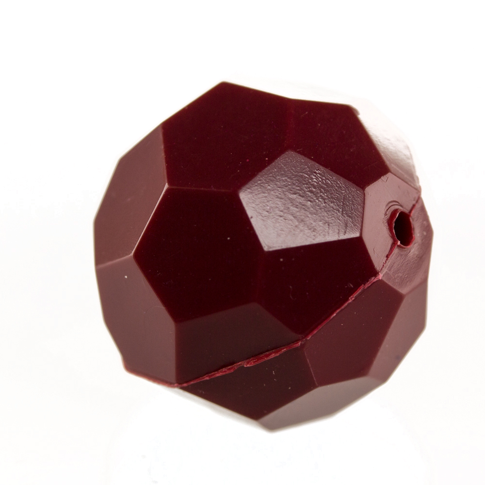 12mm  facettierte Rundperle in  bordeaux Satt