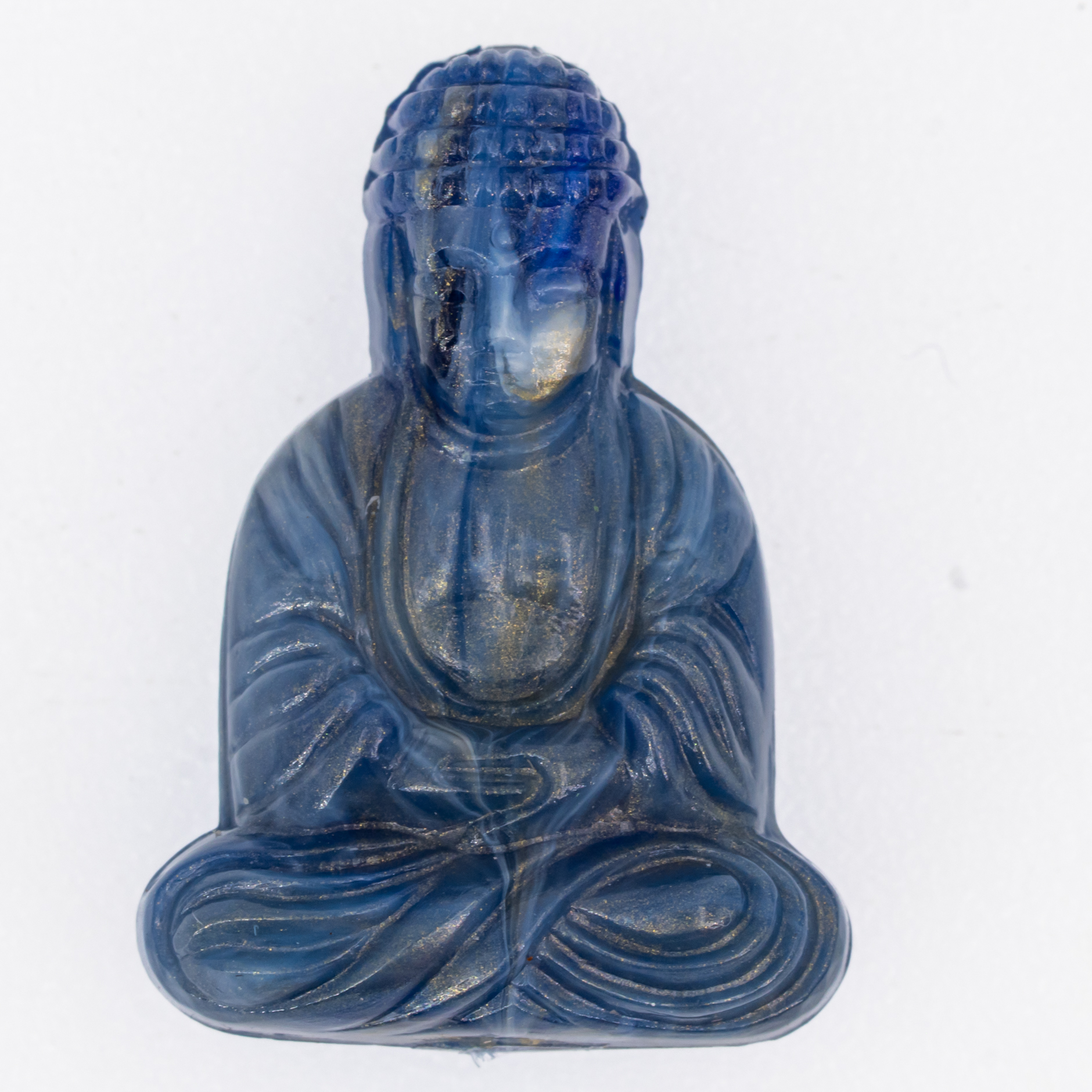 25x18 Buddha-Perle sitzend in Van Gogh blau Marmor