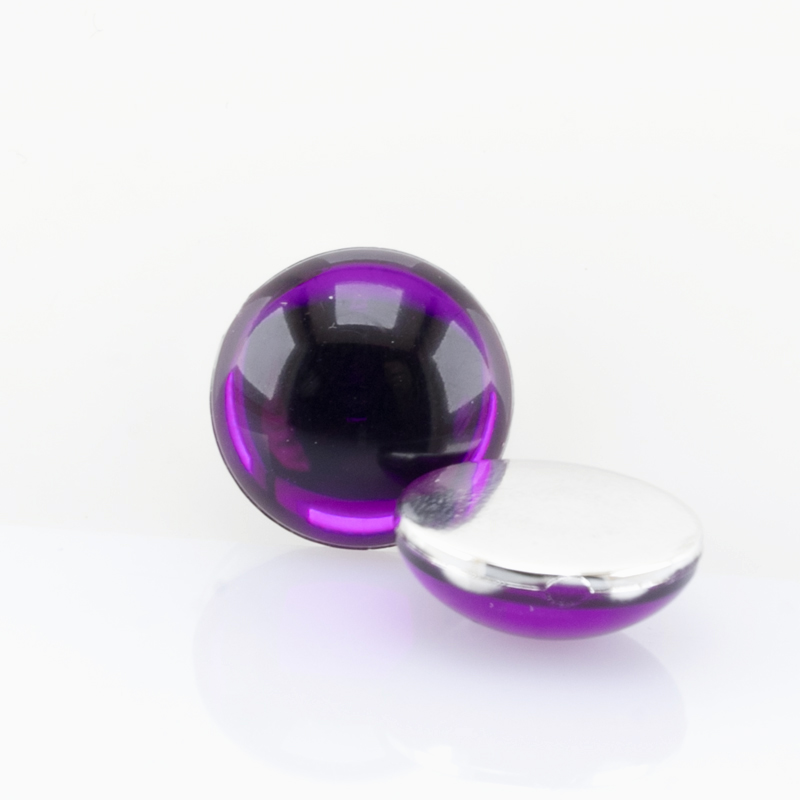 10mm Cabochon oval - lila  Transparent, Verspiegelt 