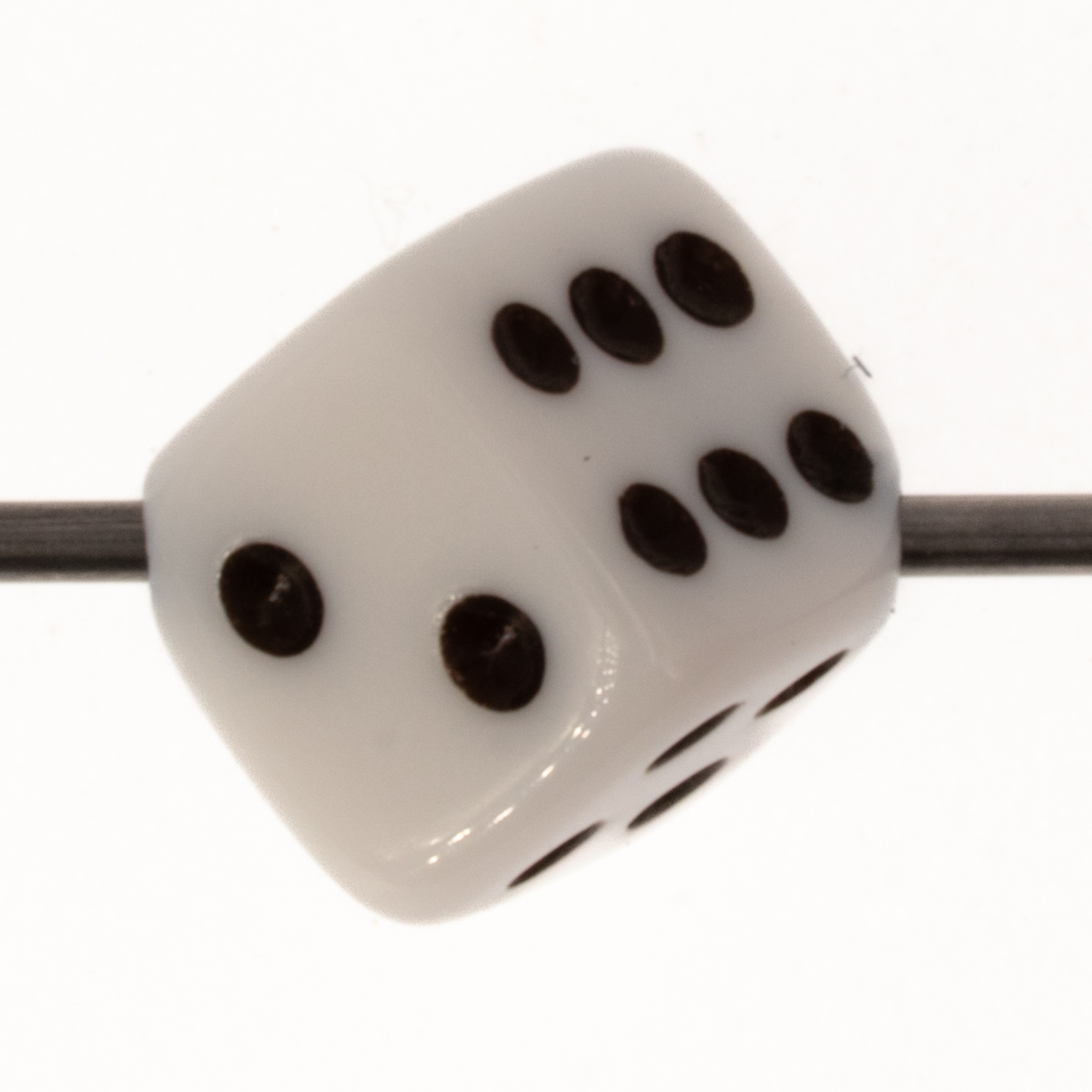 8mm Würfelperle  - weiss / schwarz  Satt, 