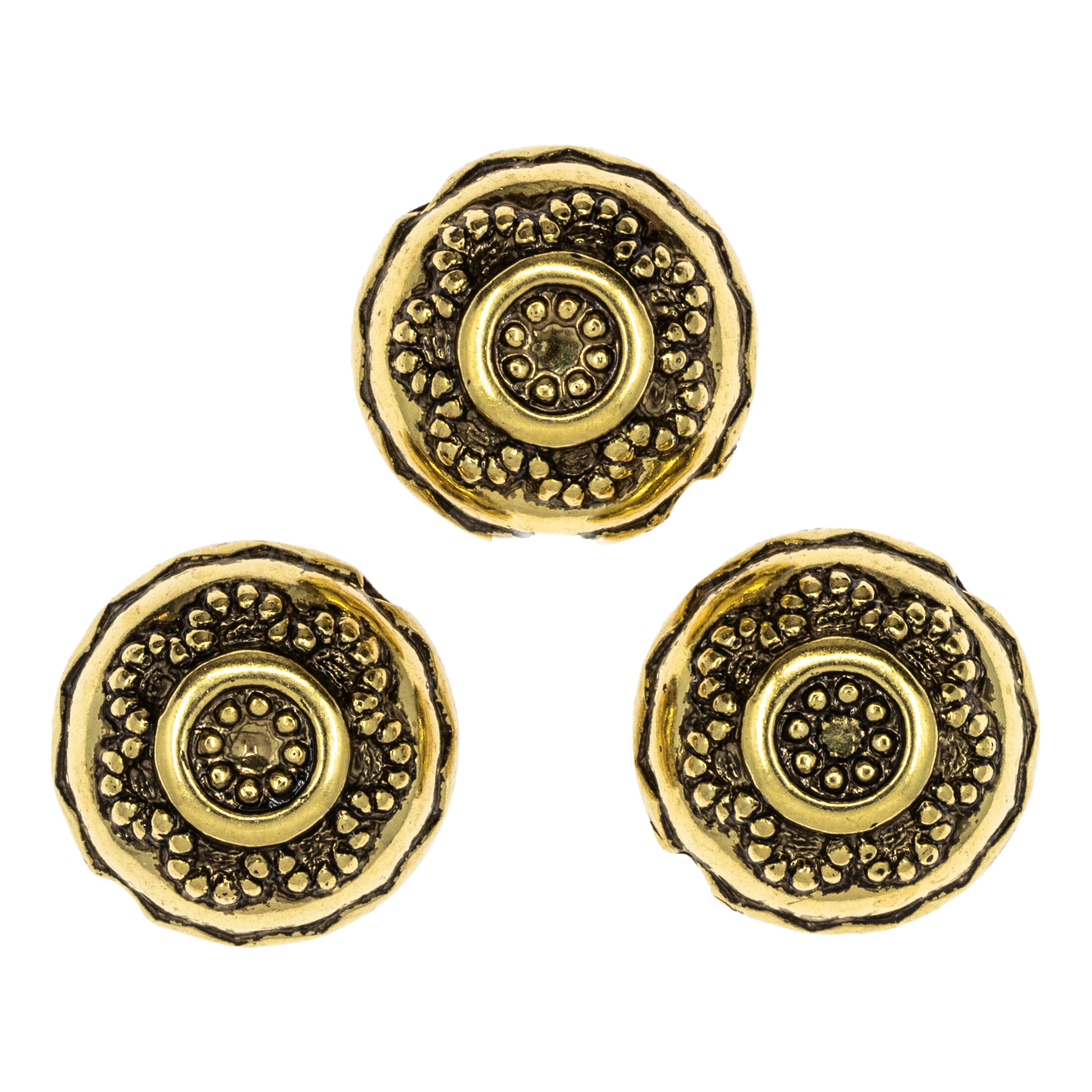 13mm Rund Perle in Altgold