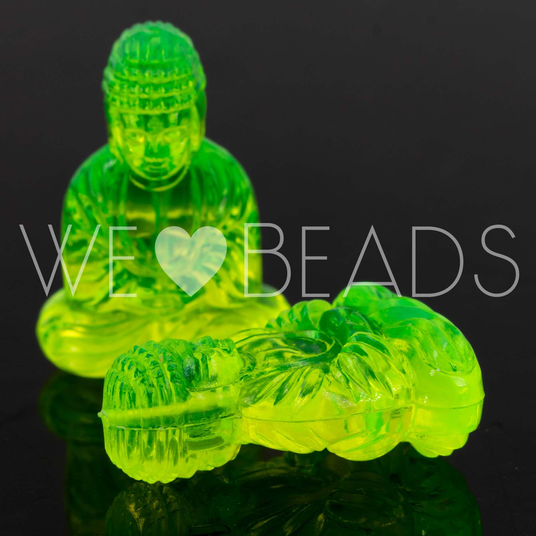 25x18 Buddha-Perle sitzend in neonpink Transparent