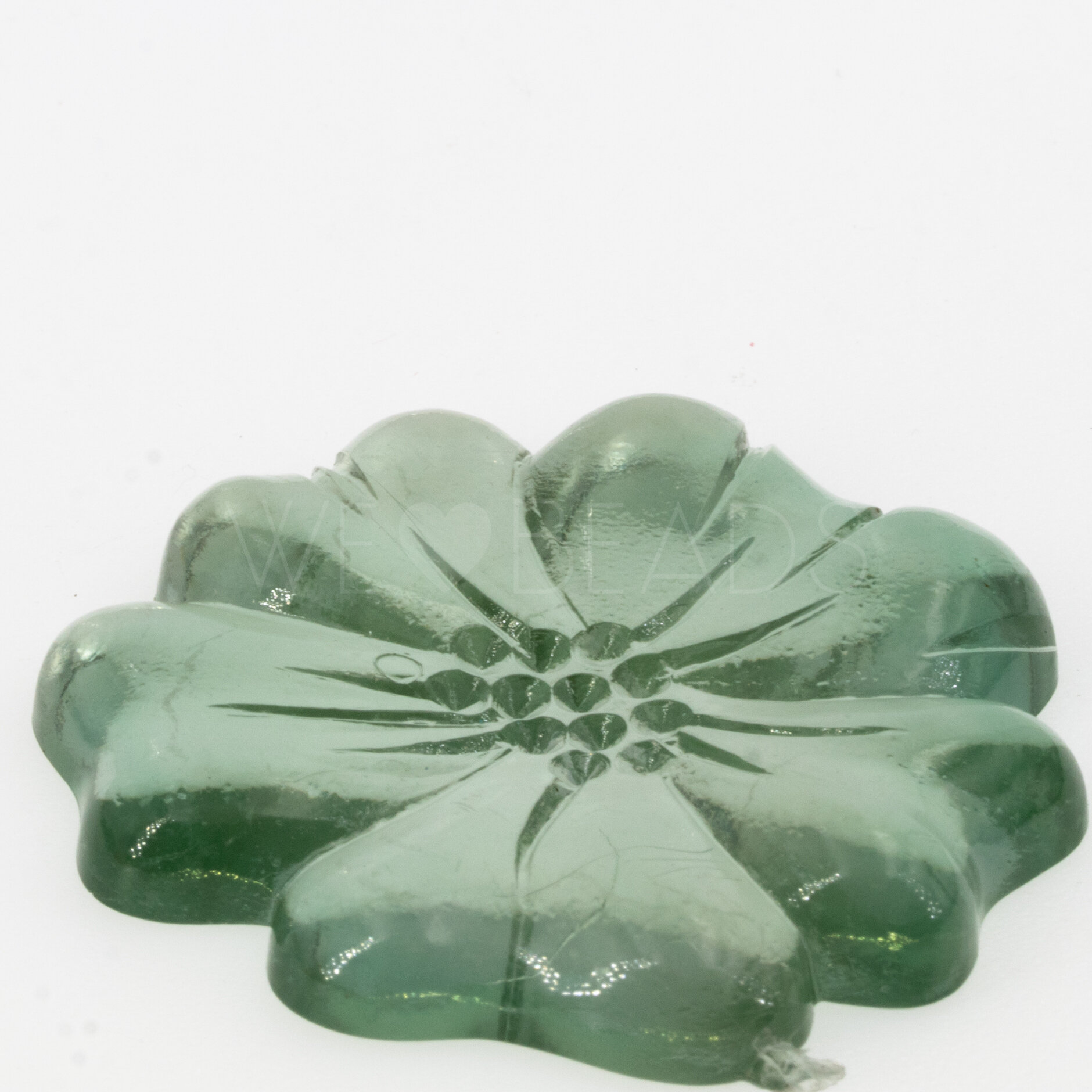 49mm Flower Cabochon in light quarz green