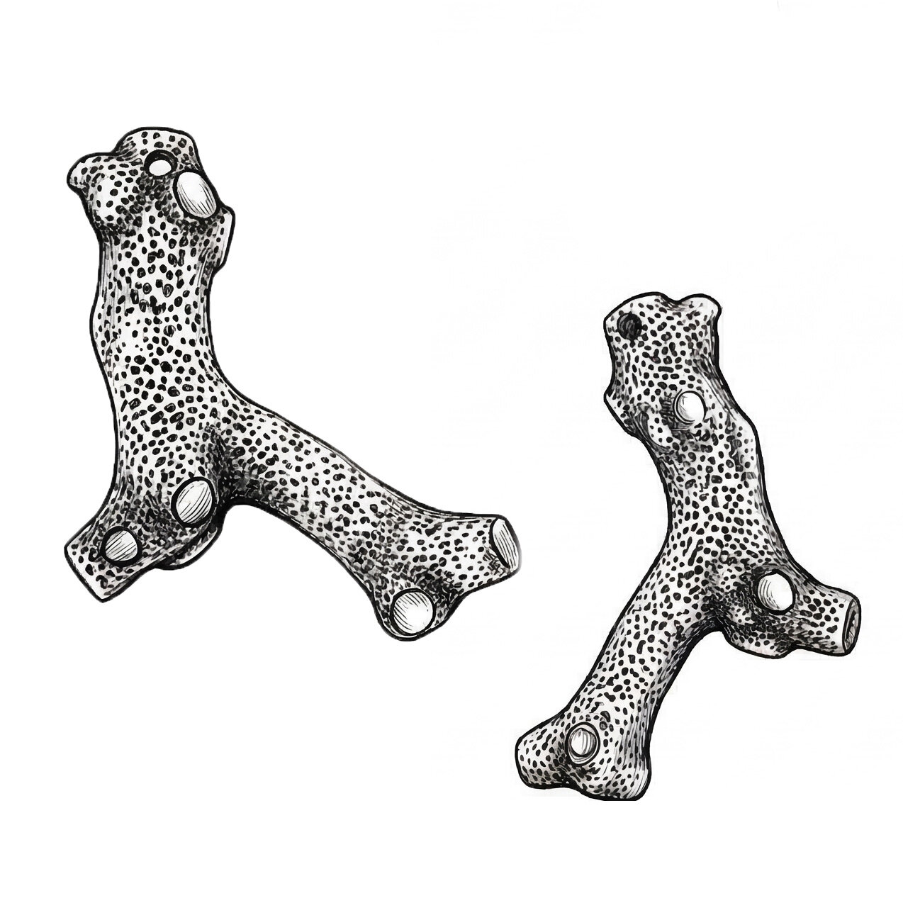 41mm Coral Beads in blood red / black