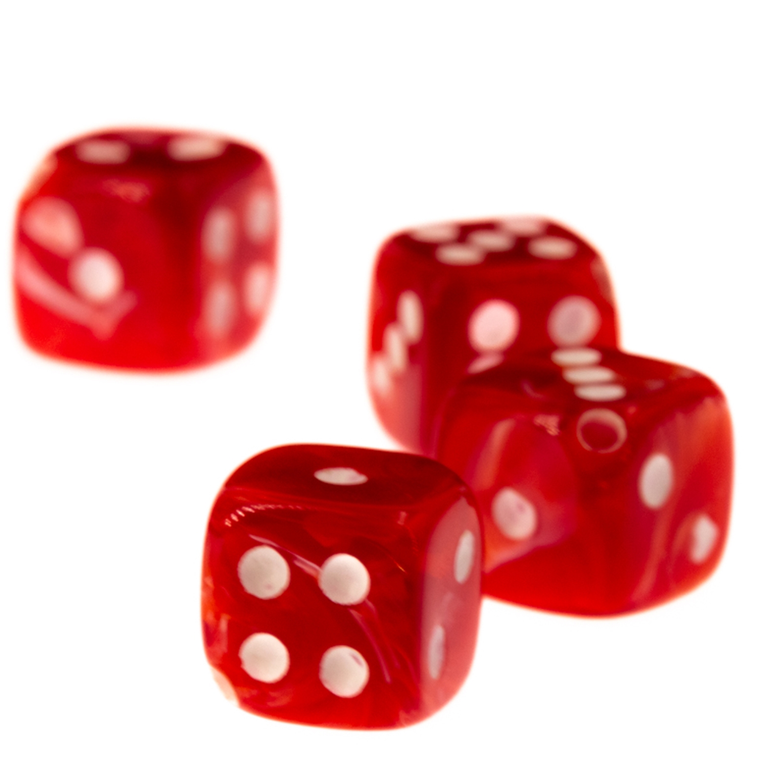 8mm Dice bead - mars red / white Marbled, in