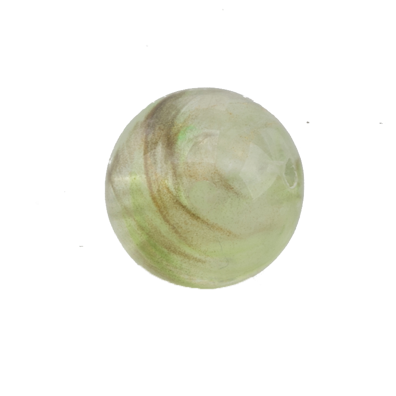 12mm Rundperle in  pastellgrün mit goldhauch Marmor