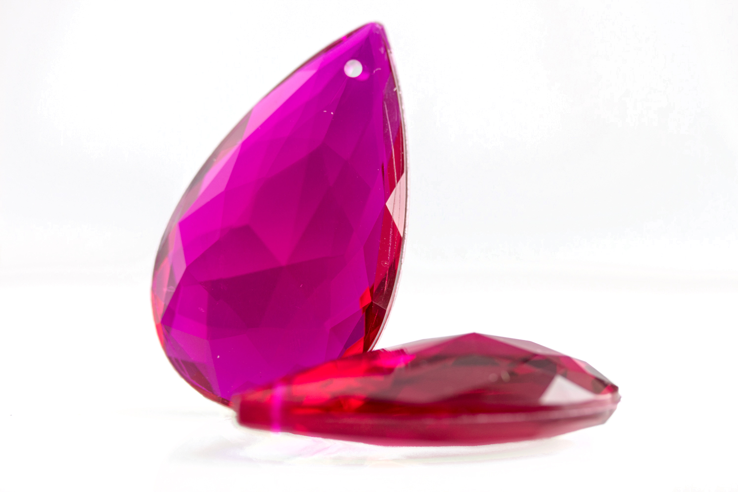 29x18 Tropfen Anhänger - Fuchsia Transparent