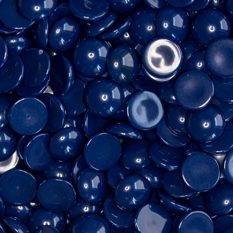 12mm Cabochon Rund in stahlblau