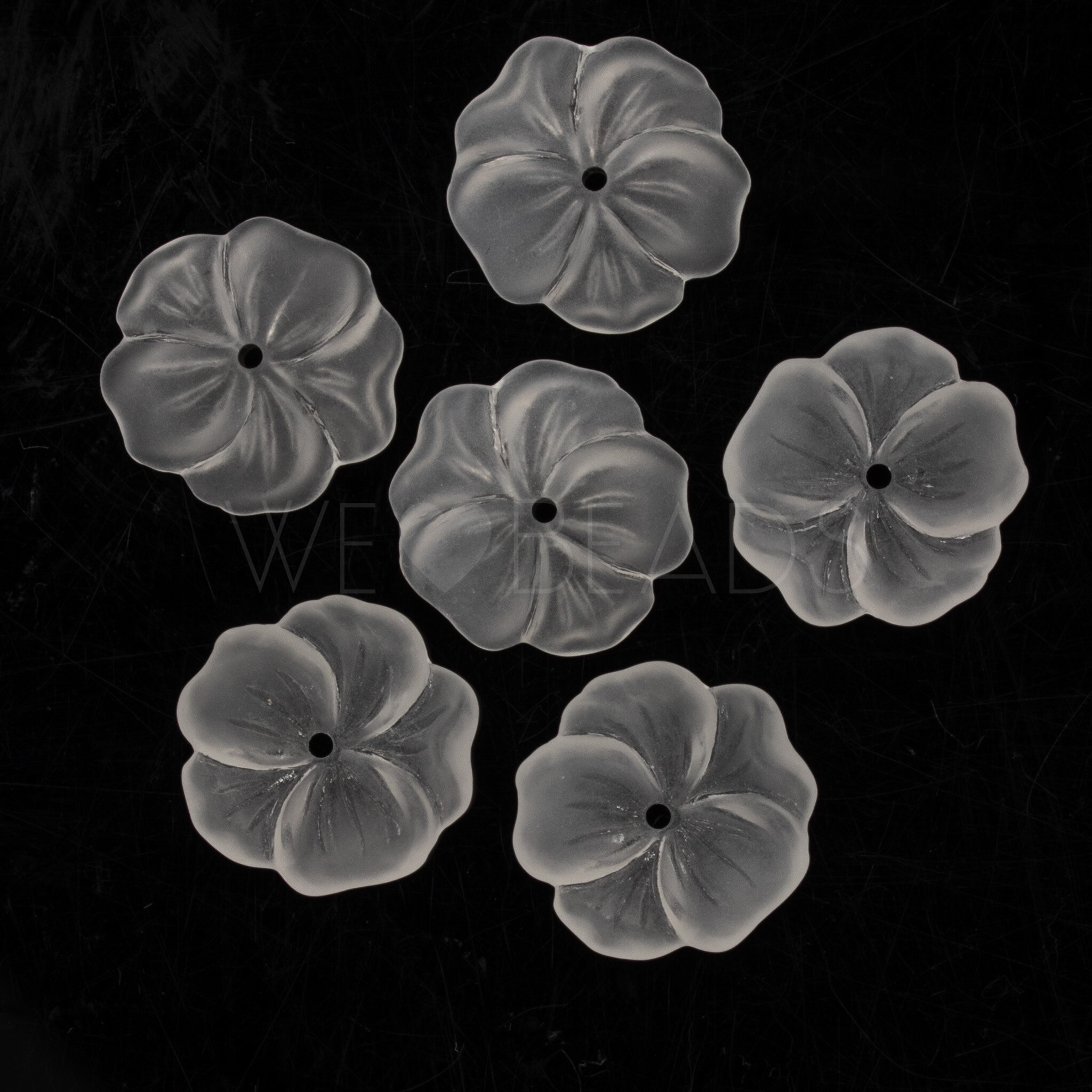14mm Flower Beads in crystall frosted