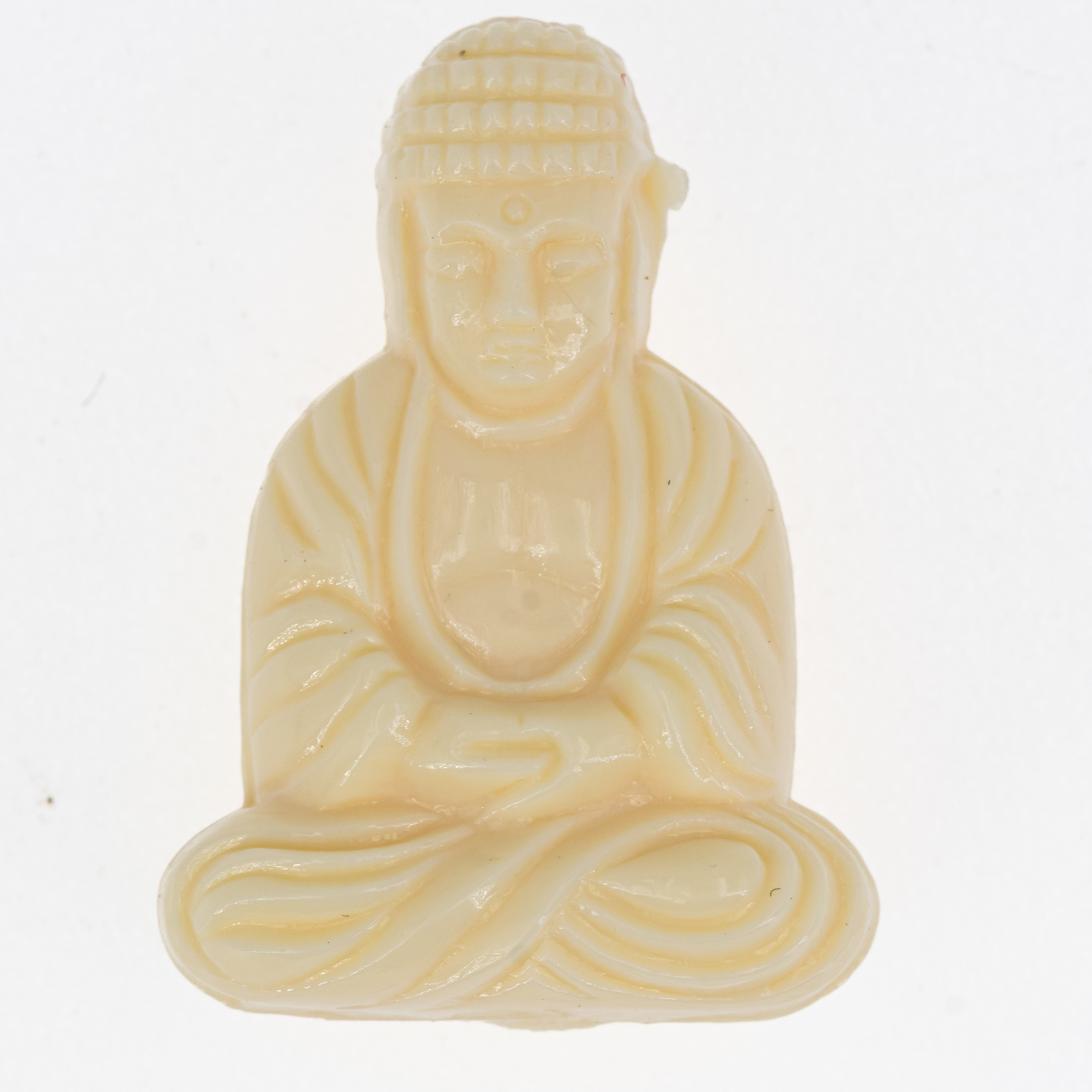 25x18 Buddha-Perle sitzend in elfenbein Satt