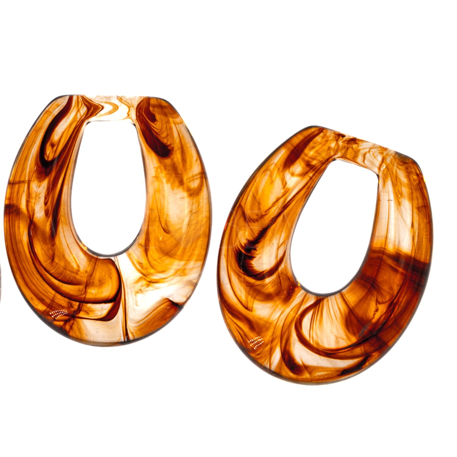 35x26 Anhänger Elypse in Rauchiges bernstein 