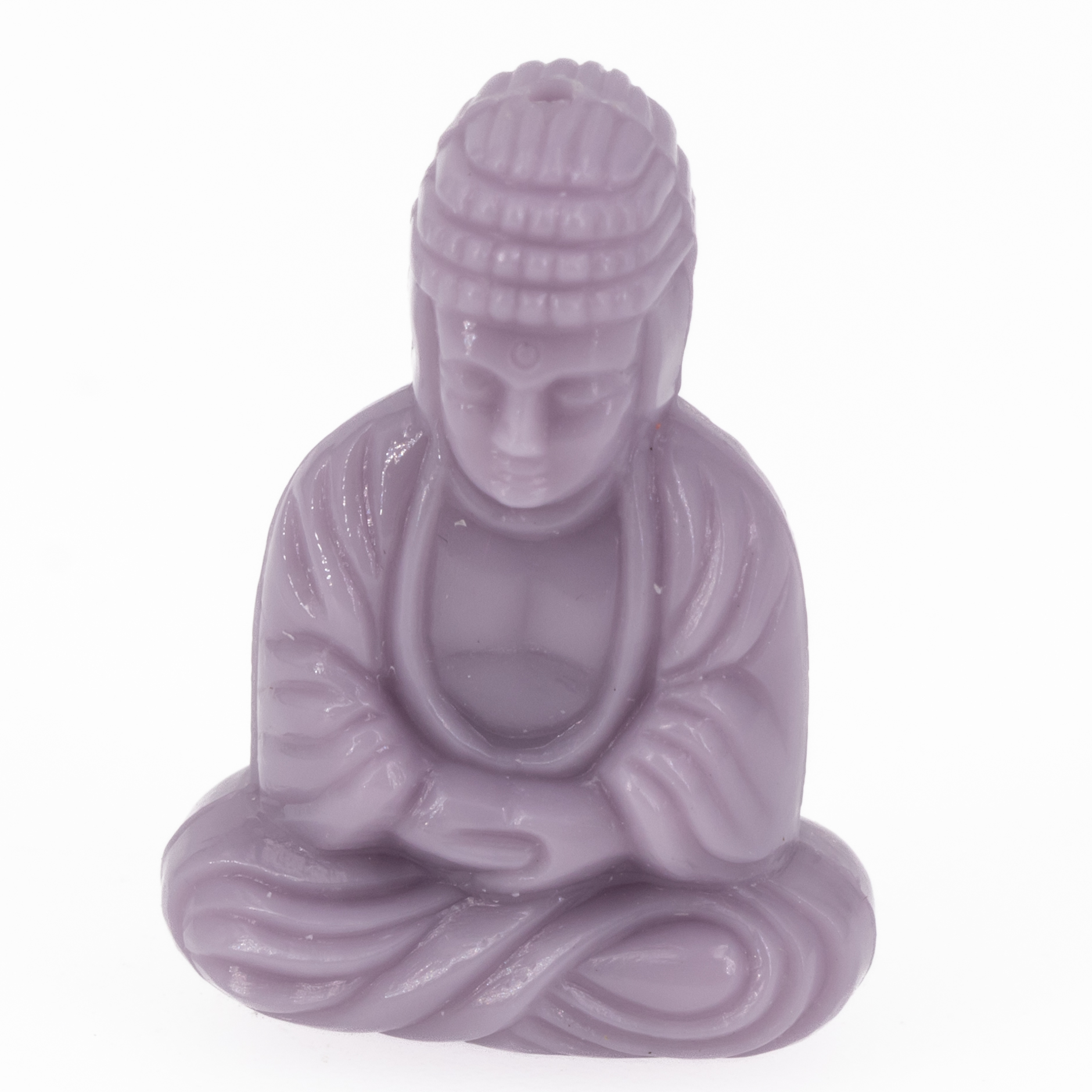 25x18 Buddha-Perle sitzend in Pastellviolett Satt