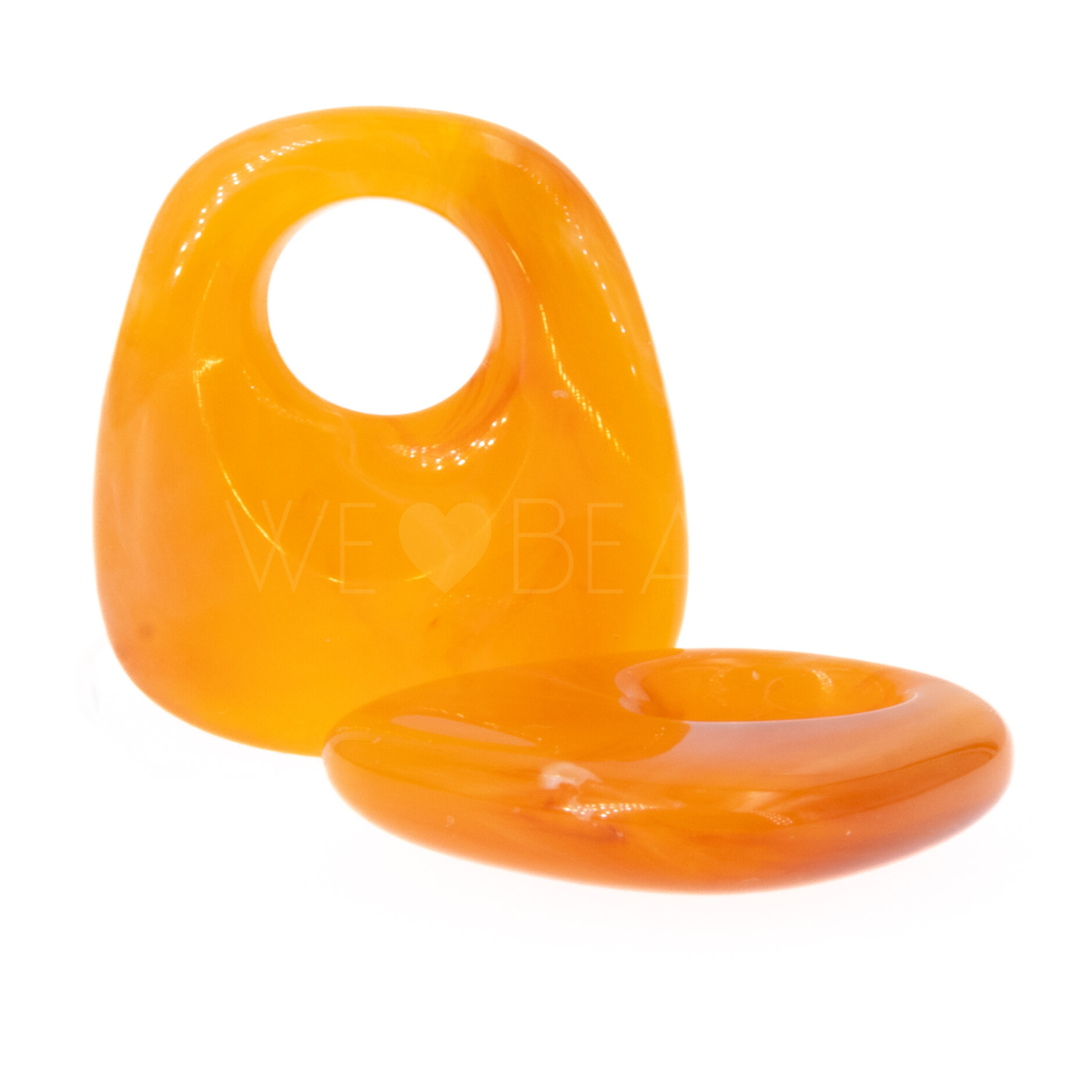 23x21 Anhänger Trapez in bernstein 