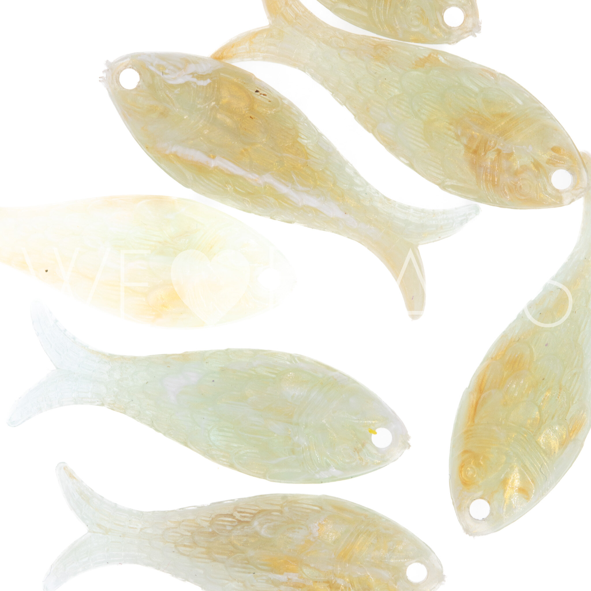 27x9 Fisch Anhänger in Olive gold Marmor