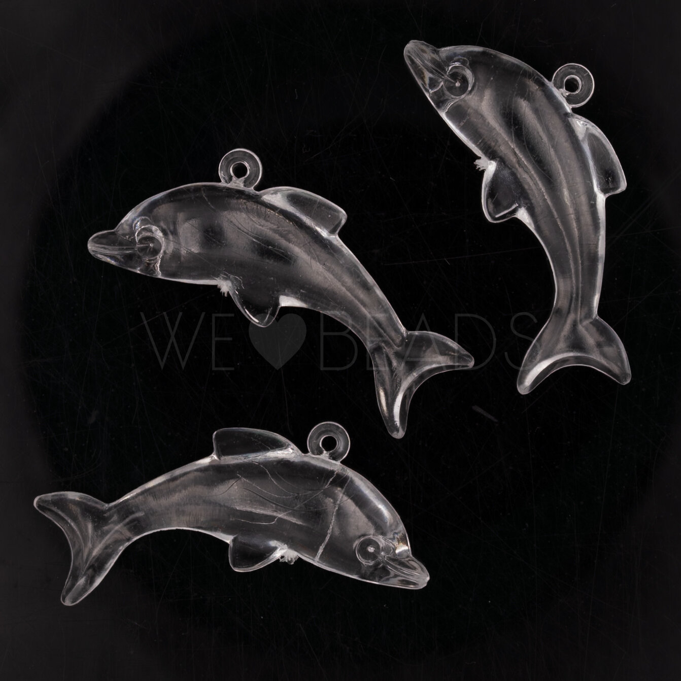 Transparent 36x15 delfin Anhänger in Kristall