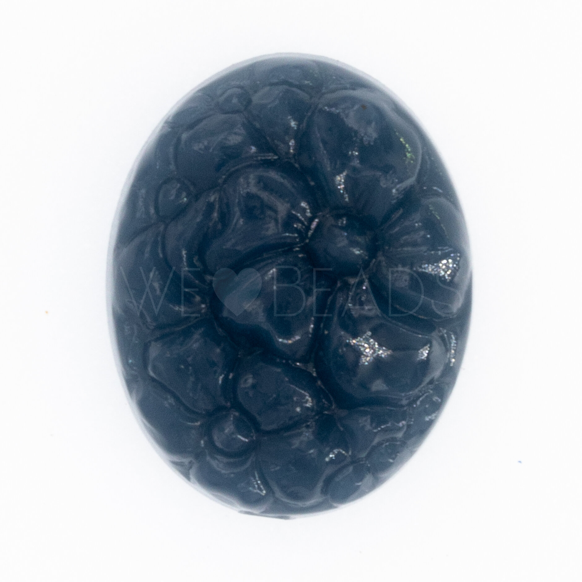 19x15 Cabochon oval in tiefes tannengrün