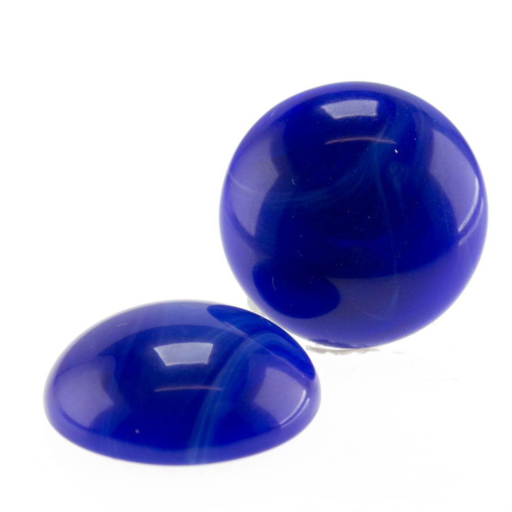 10mm Cabochon oval - königsblau Marmor