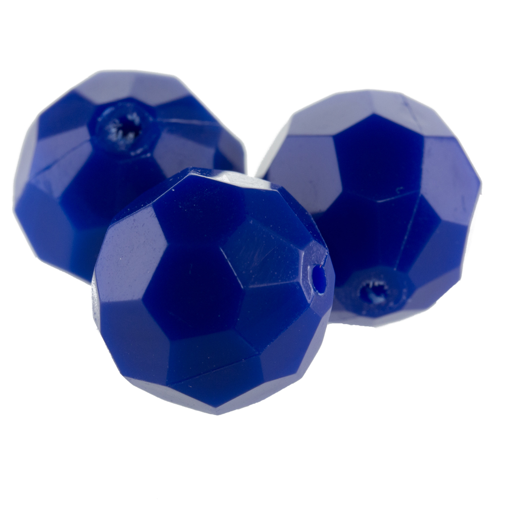 8mm  facettierte Rundperle in  indigo blau Satt