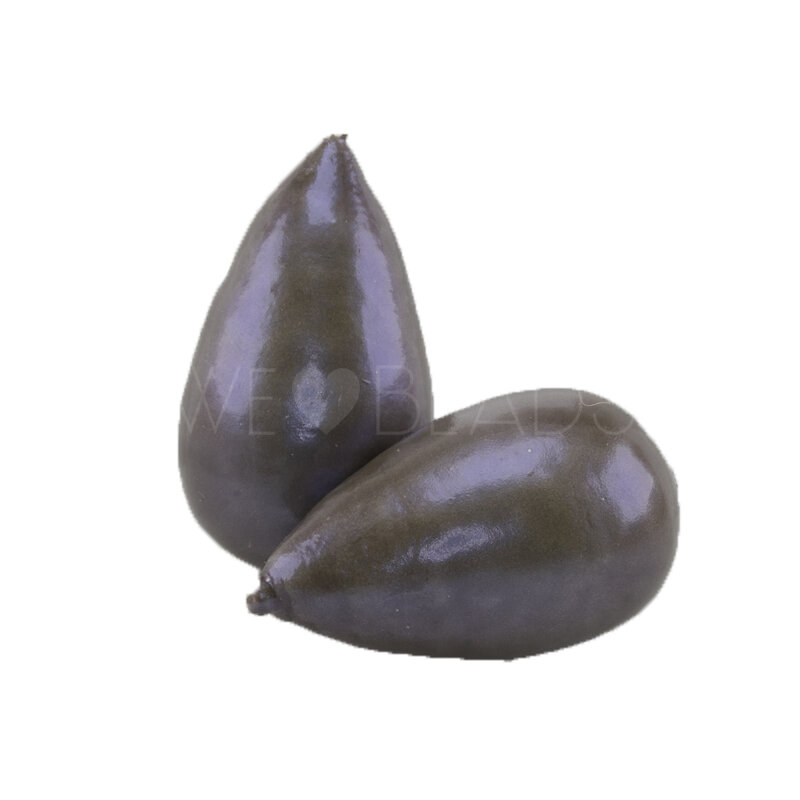 40x23 drop Paper-Mache Bead in raidant beige grey