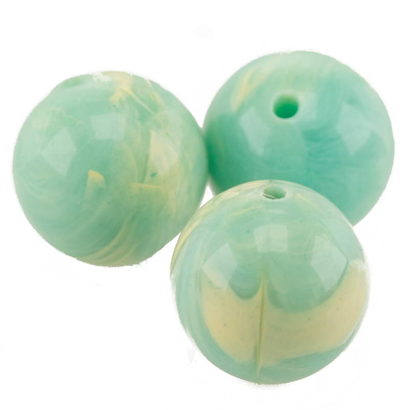 10mm Rundperle in  wasserfall türkis Marmor