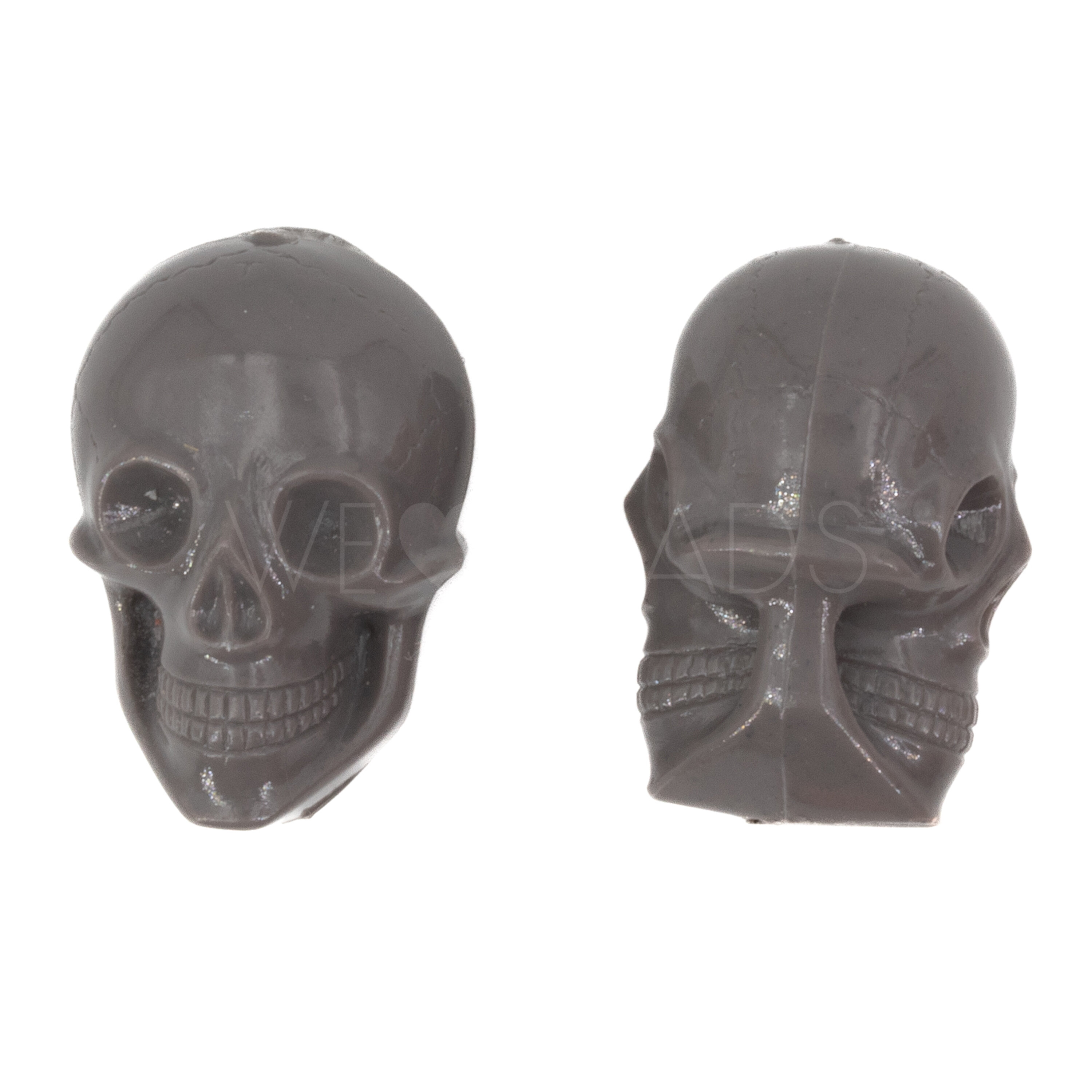 20x14 Totenkopf Perle in Anker Grau