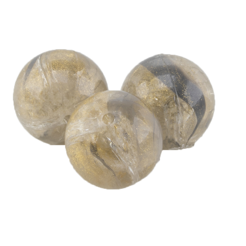 10mm Rundperle in  fehgrau / gold Marmor, Crash