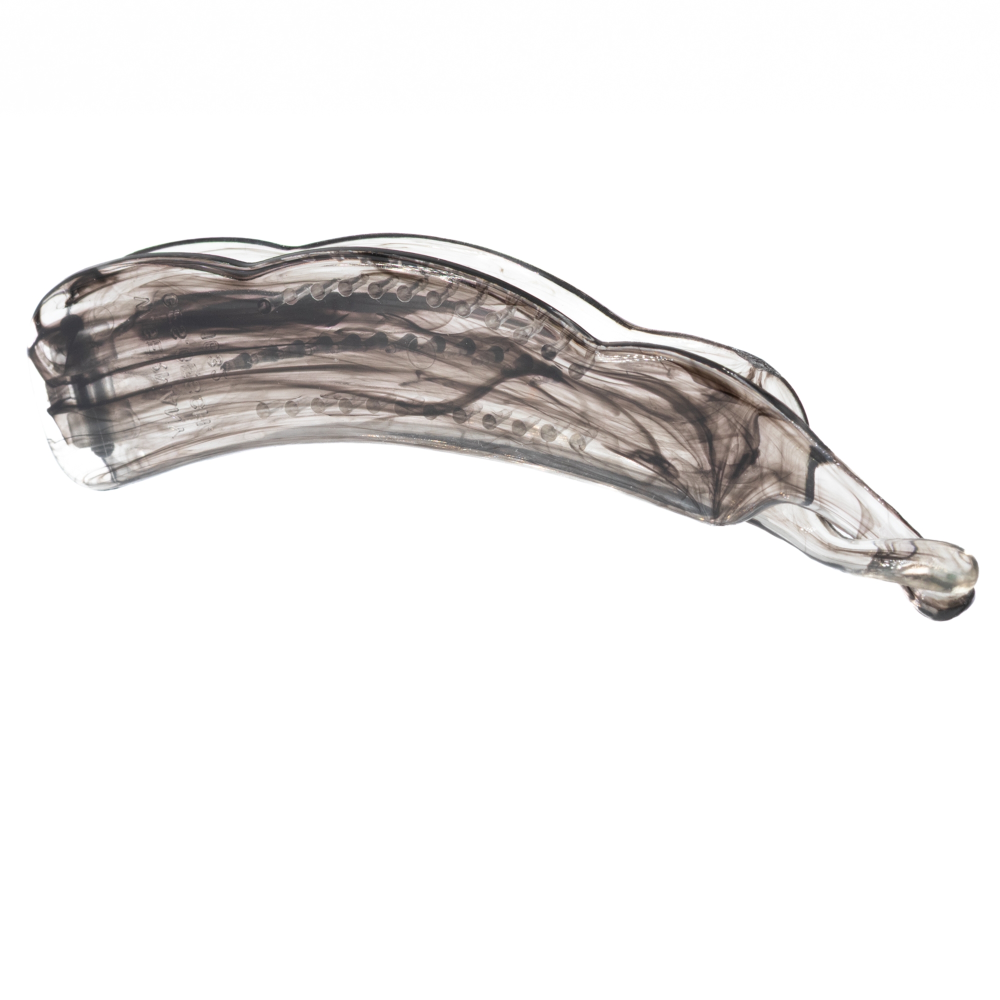 10cm Bananenspange in rauchgrau Marmor, Transparent, medium