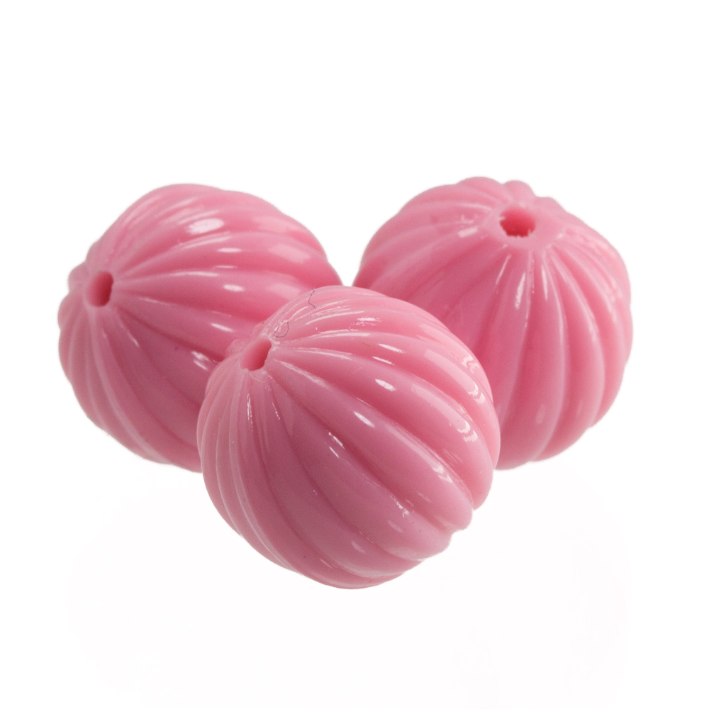 10mm grooved Round  Beads in rose