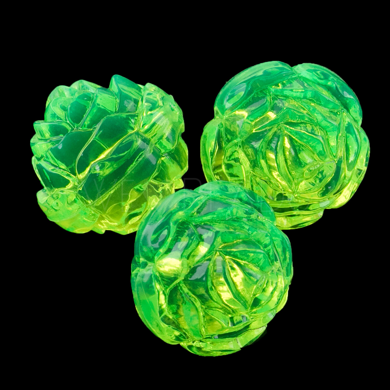 22mm Rose Perle in neon grün