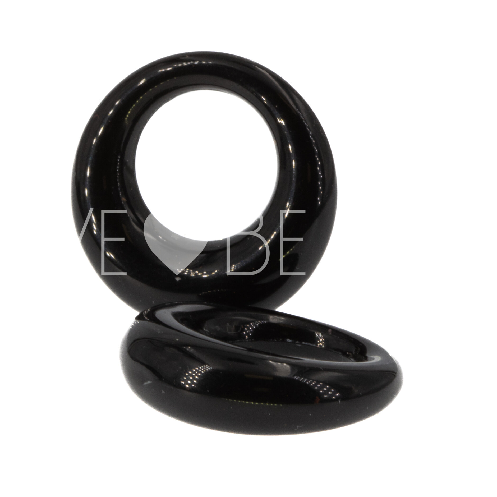 24mm Anhänger Rund in schwarz