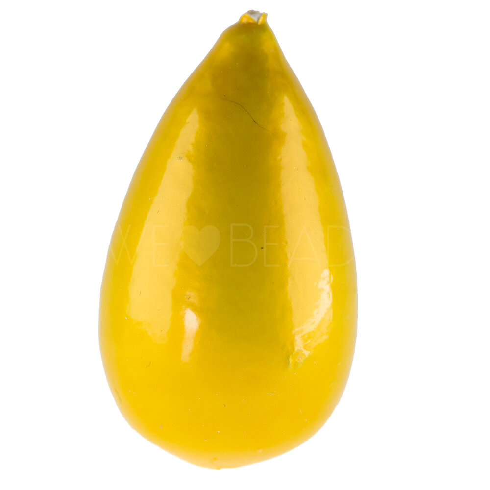 40x23 Paper-Mache Bead Tropfen in goldGelb