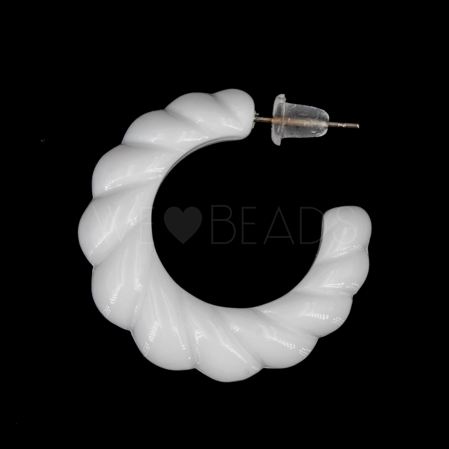 30mm Rund Creole in weiß