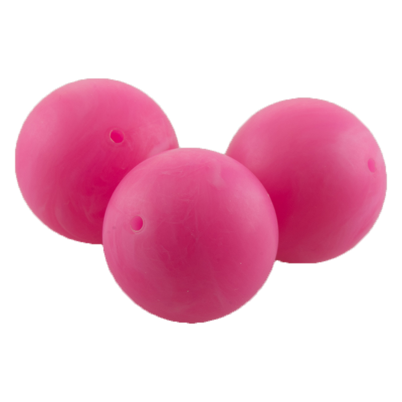 22mm Roundbead in pink Marbled, Frosted