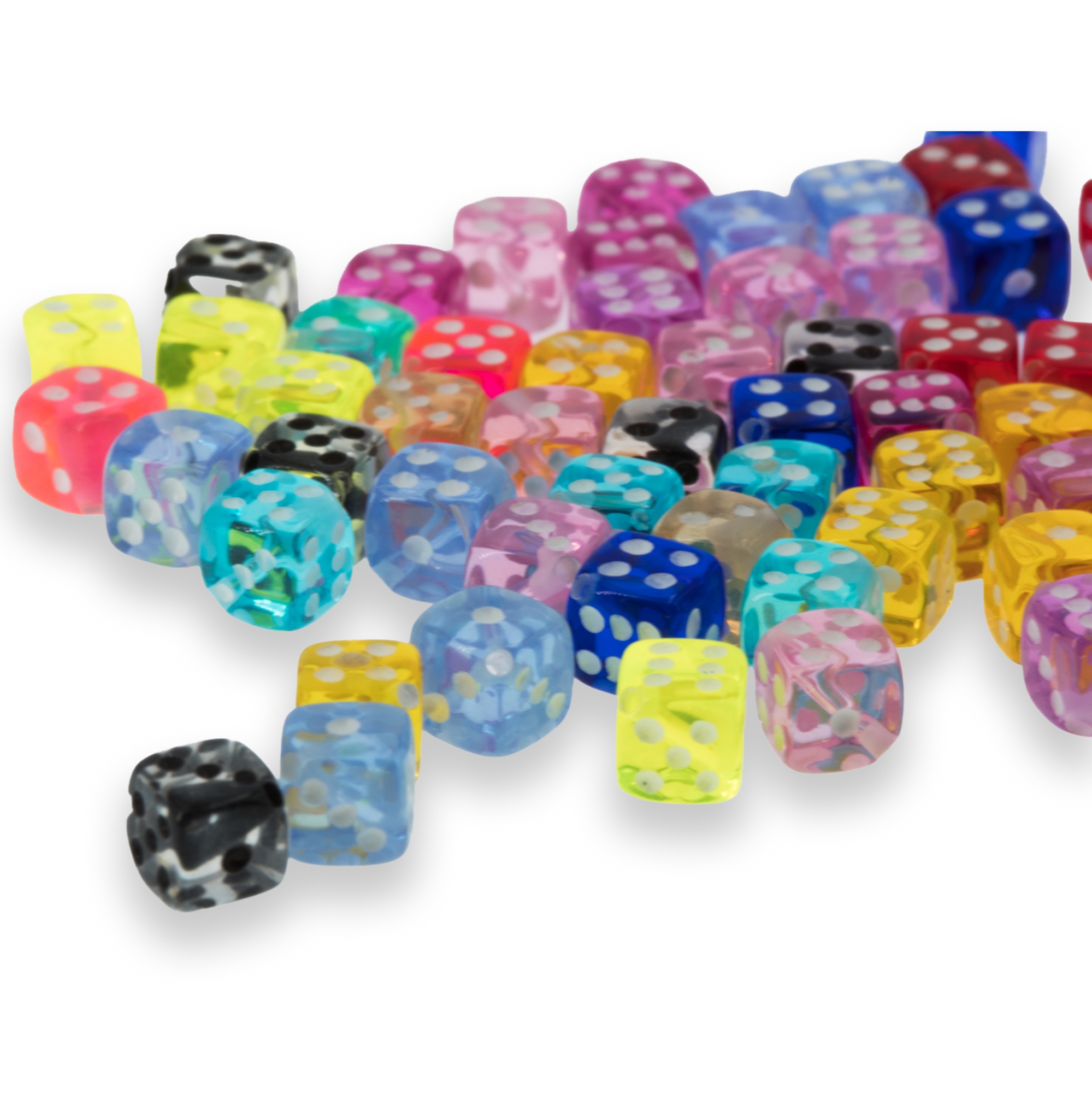  5mm Dice bead - mix colors Opaque, in