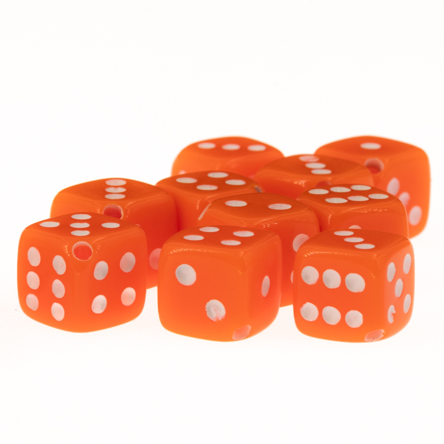 5mm Würfelperle  - Orange  Satt, 